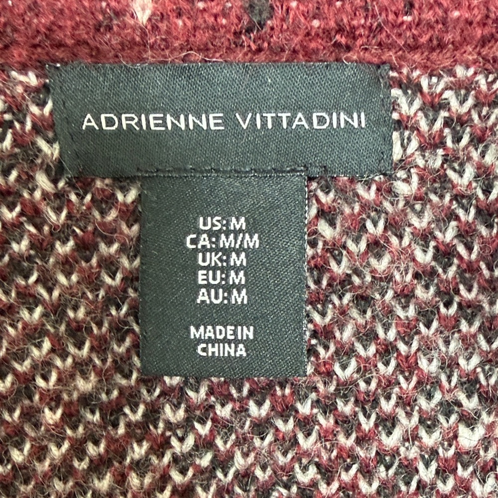Adrienne Vittadini Burgundy Preppy Cardigan Size M - Picture 9 of 11